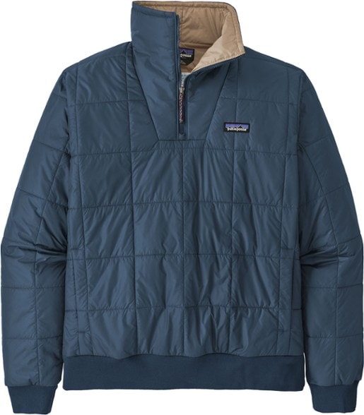 Patagonia Men's Windproof Quilted Pullover - side view showcasing the box-seam neckline and quarter-zip feature.