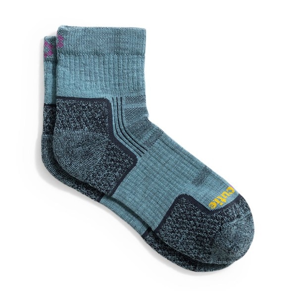 Close-up of ToughCutie women's quarter socks for hiking showing the merino wool texture.