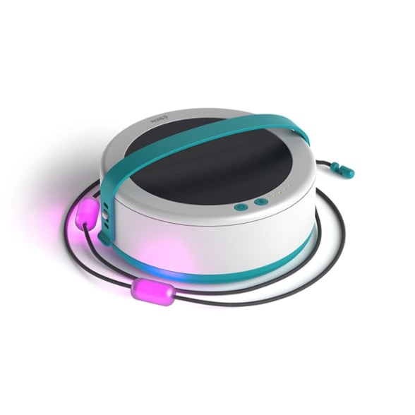 Luci 44ft solar string lights setup at a campsite, showcasing vibrant multicolored LEDs.
