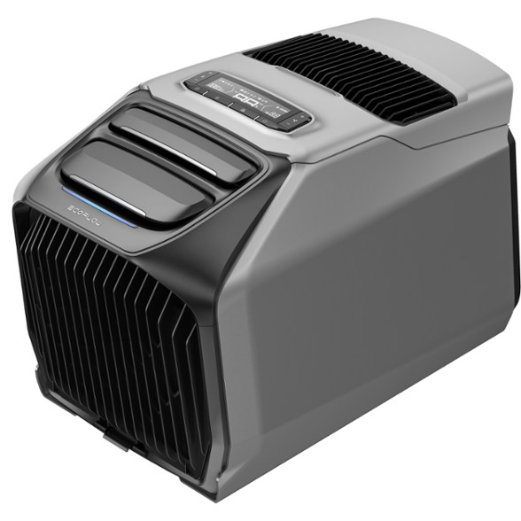EcoFlow WAVE 3 Portable Air Conditioner setup inside an RV for cooling.