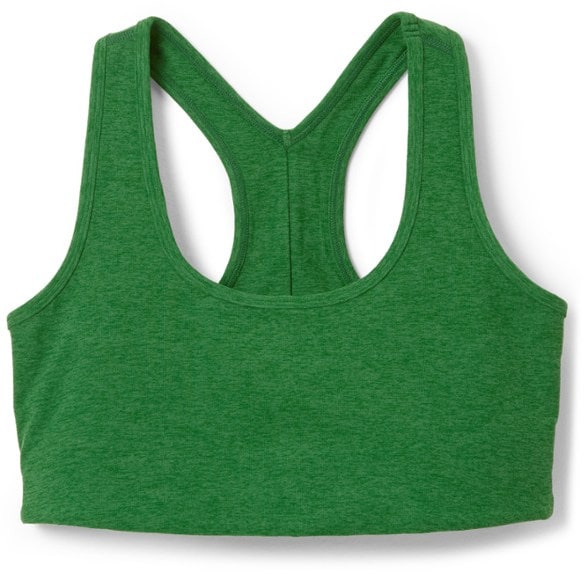 Racerback design of the Beyond Yoga Longline Comfort Sports Bra, showcasing its stylish cut and detail.