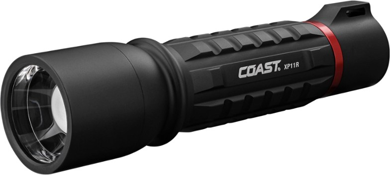 Coast XP11R Pro flashlight showcasing its sleek design and beam features.