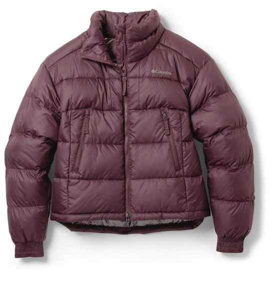 Front view of the Columbia women's thermal reflective cropped jacket showcasing its stylish design.