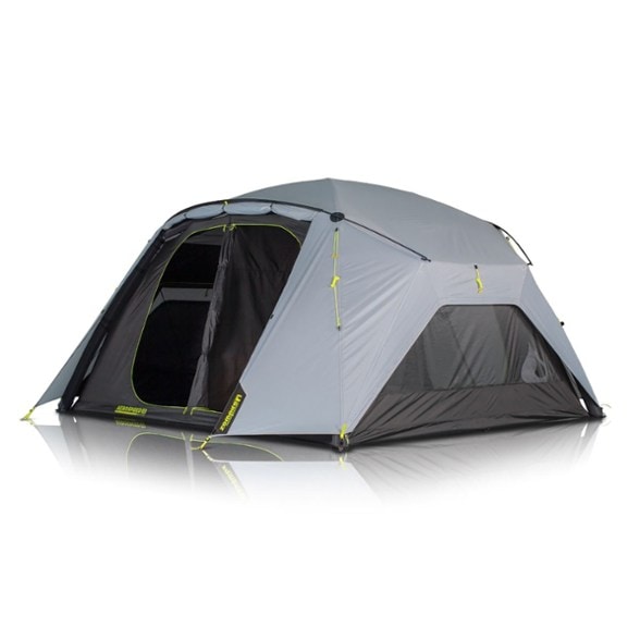 Zempire AeroSpeed 10 inflatable family tent set up in a picturesque campsite