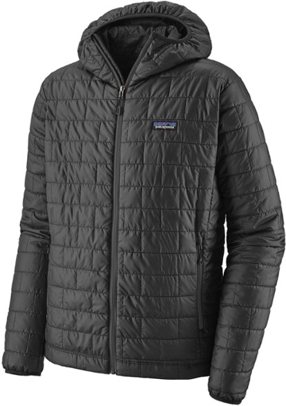 Patagonia Nano Puff Hoody displayed in a snowy landscape, highlighting its warmth and functionality.