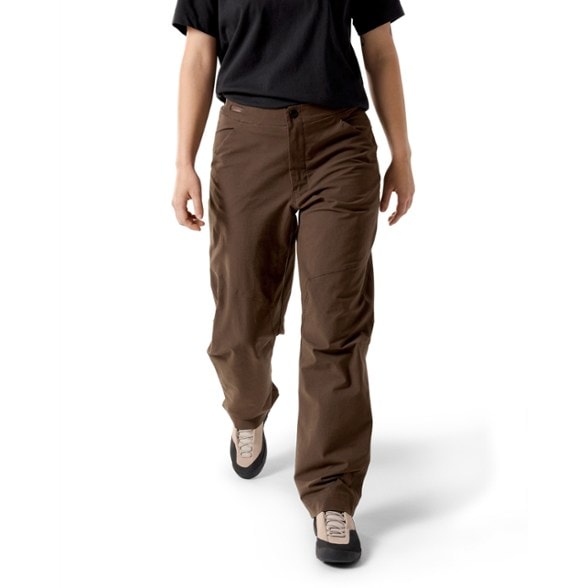 Side view of Clarkia Women's Wide-Leg Climbing Pants, highlighting the wide-leg design and breathable fabric.