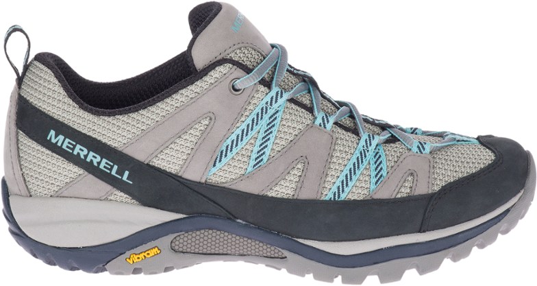 Close-up of Merrell Siren Sport 3 women's hiking shoes showcasing the Vibram sole.