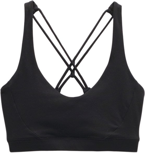 EcoFit Compression Sports Bra showcasing stylish crisscross back straps and V-neck design.