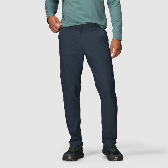 Timberline chino pants showcasing quick-dry fabric in action during a hike.