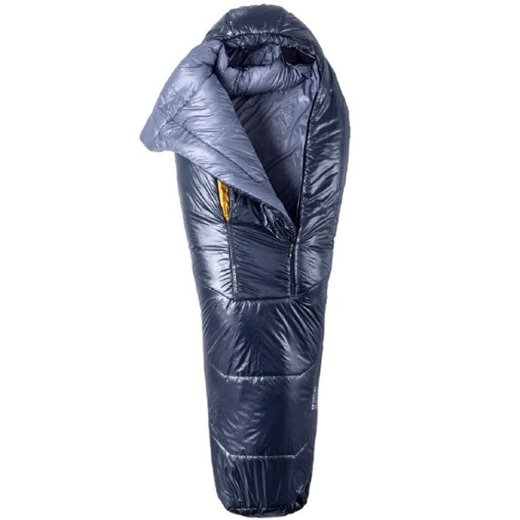 NEMO Soul 30/40 genderless sleeping bag in a tent, showcasing its sleek design and packed size.