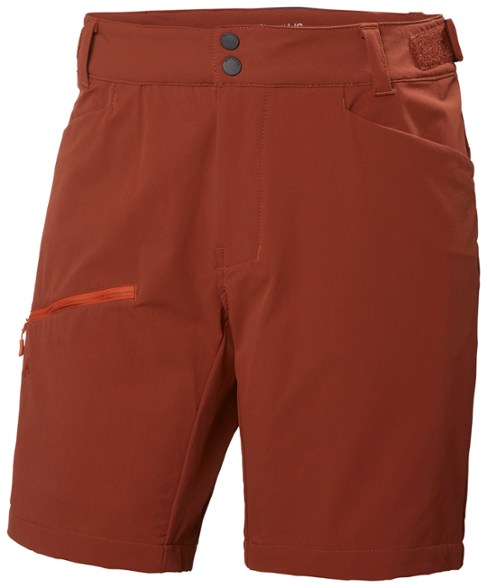 Front view of Helly Hansen soft-shell shorts for outdoor activities showing adjustable waist and pockets