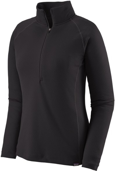 Patagonia Women's Capilene Midweight Zip-Neck Base Layer Top showcasing the sleek design and zip closure.