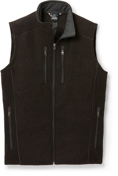 Front view of the KÜHL Alfpaca™ Gold insulated outdoor vest for men, showcasing its stylish design.
