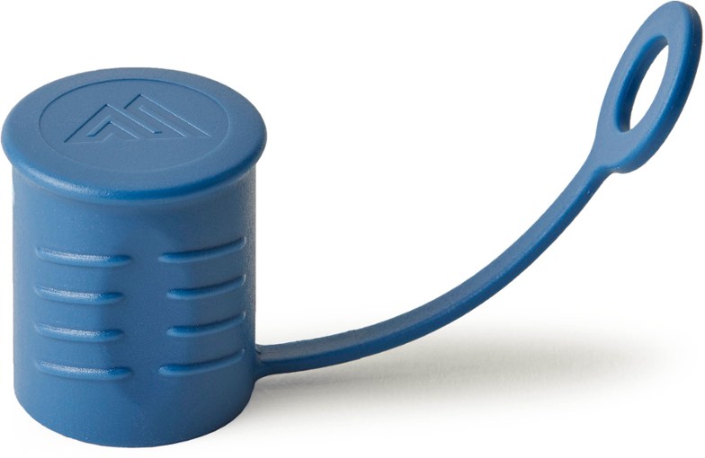 Close-up view of the TrailGuard Hydration Bite Valve Cover attached to a hydration hose.