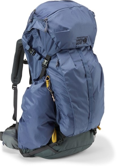 Mountain Hardwear women's backpack with a breathable back panel on a hiking trail.