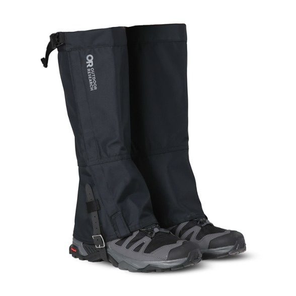Close-up of SummitPro women's gaiters showing durable nylon and waterproof coating