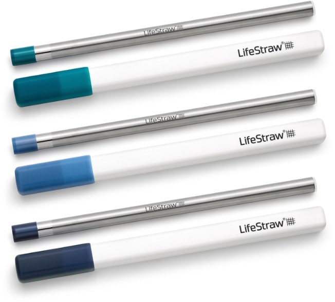 TravelSip stainless steel water filter straw set with cases, perfect for outdoor adventures.