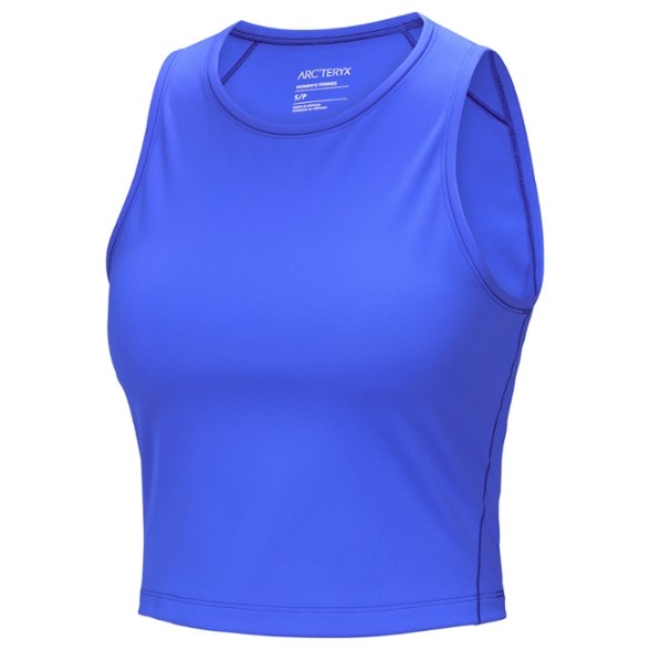 Front view of the Soria Trail Performance Tank showcasing its lightweight fabric and ergonomic design for trail running.