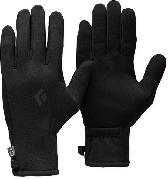 Side angle of gloves showing full finger coverage and fleece texture—ideal warm gloves for skiing.
