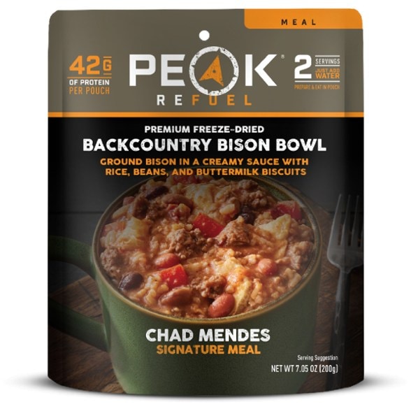 Peak Refuel Bison Bowl packed for a hiking trip, showcasing its lightweight design.