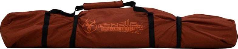 Gazelle T4 Adventure Duffel Bag viewed from the side, showcasing its spacious interior for camping gear.