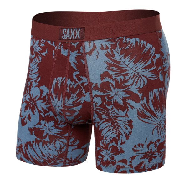 Saxx Vibe Ultra Comfort boxer briefs from the front, highlighting the soft fabric and breathable design.