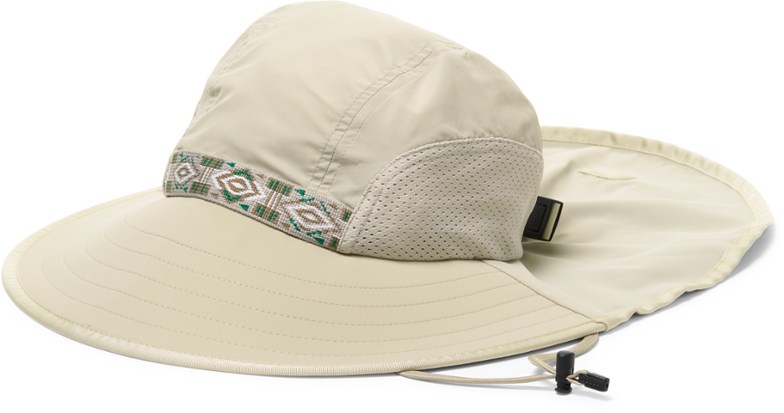 Front view of the Ultimate Adventure Sun Protection Hat showcasing its wide brim and mesh panels.