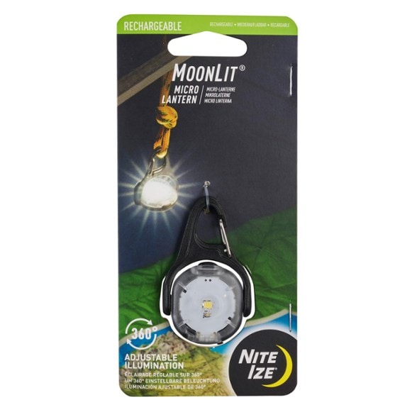 Front view of the MoonLit Pro Rechargeable Camping Lantern showcasing the swivel design.