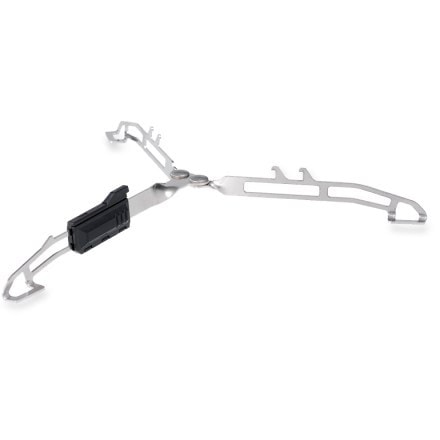 Sturdy fuel canister stand for camping with a stainless-steel base