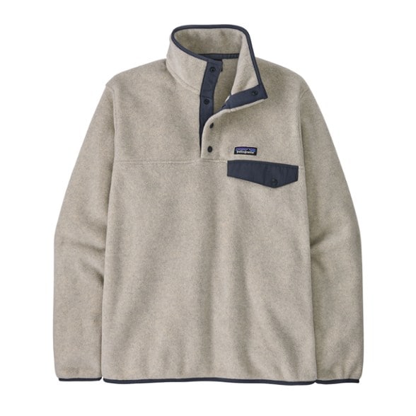 Front view of Patagonia Synchilla TrailSnap fleece pullover showing snap-button closure and chest pocket