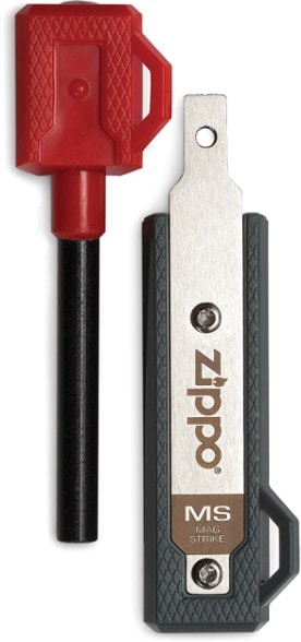 Close-up of MagStrike Pro fire starter showing textured grip and sharp striker blade for best fire starter for camping