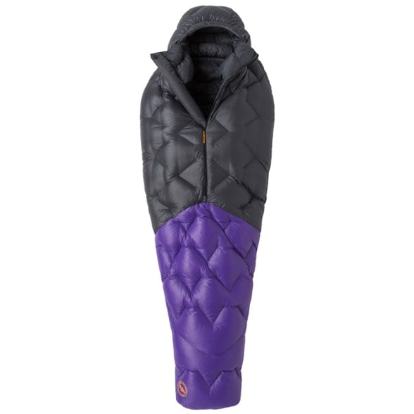 Big Agnes Ultralight Down Sleeping Bag - Side view showcasing the zipper and hood design.