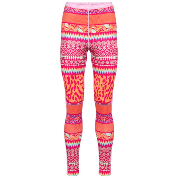 Kari Traa Lilja Women's Thermal Base Layer Pants front view, showcasing the stylish graphic print.