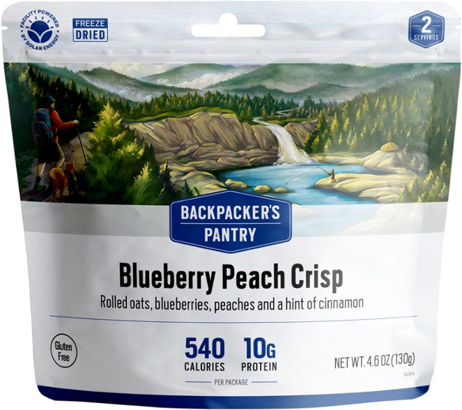 Close-up of the Summit Crisp pouch showing freeze-dried fruit and oat blend