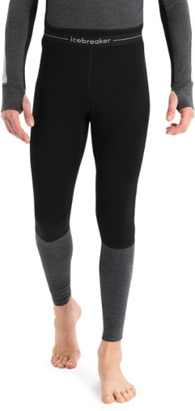 Men's Icebreaker 260 ZoneKnit Thermal Leggings, side view, showcasing fit and flexibility.