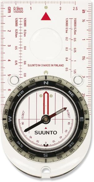 Suunto M-3 NH Adventure Compass showing luminescent markings in low light.
