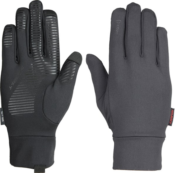 Seirus TouchTech Thermal Gloves worn outdoors, demonstrating touchscreen use in winter.