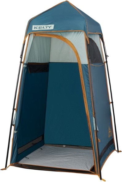 Front view of the Kelty H2GO Ultimate Privacy Shelter with the door open, demonstrating easy access.