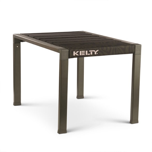 Lightweight aluminum camping table set up at a picnic