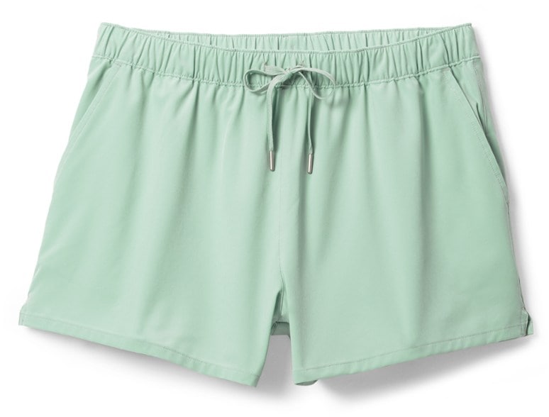 BugsAway Women's Adventure Shorts in action on a hiking trail, highlighting the comfort and bug protection features.