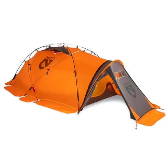 NEMO Chogori 2-Person Lightweight Tent in a winter setting, highlighting its external pole structure.