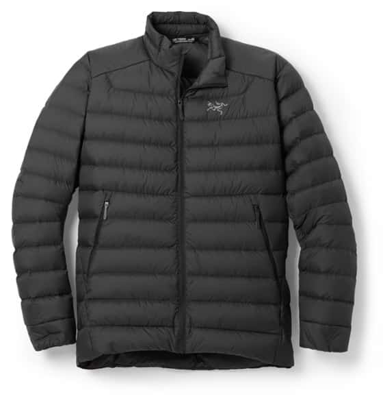 Front view of Cerium Alpine Packable Down Jacket for men showcasing lightweight insulated design