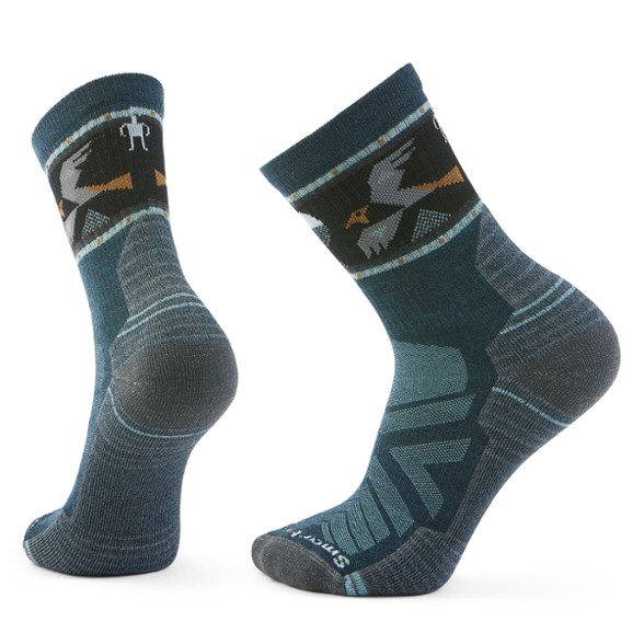 Side view of Smartwool merino wool hiking socks showcasing cushioning and fit