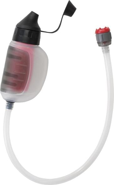 TrailShot Ultra-Fast pocket water filter held in hand showing compact size and ergonomic design