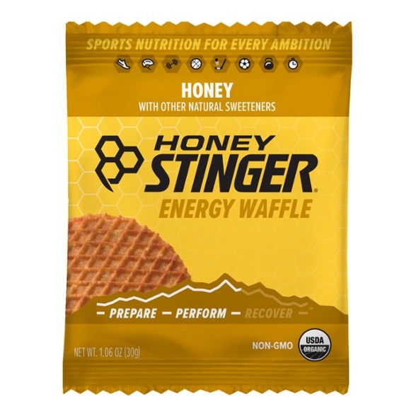Honey Stinger waffle showing the rich honey filling between crispy layers