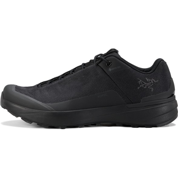 Side profile of Arc'teryx Kopec GTX women's hiking shoes showing Vibram outsole traction