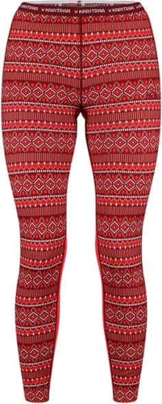 Kari Traa Lune thermal leggings showcasing the smooth jacquard-knit waistband from a front angle.