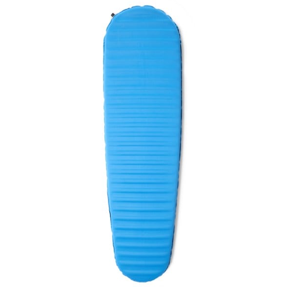 EcoComfort sleeping pad showing its self-inflating feature and compact pack size.