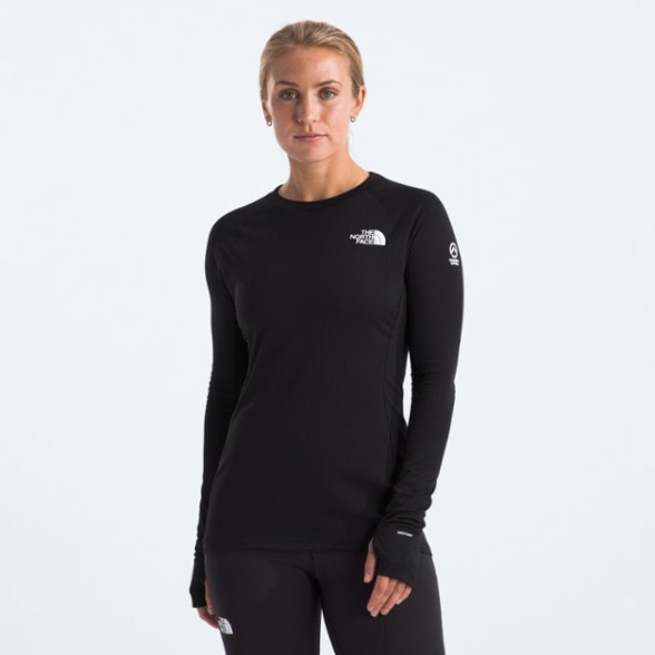 Front view of Women's Summit Pro 120 Thermal Base Layer Top showing lightweight fabric and fit.