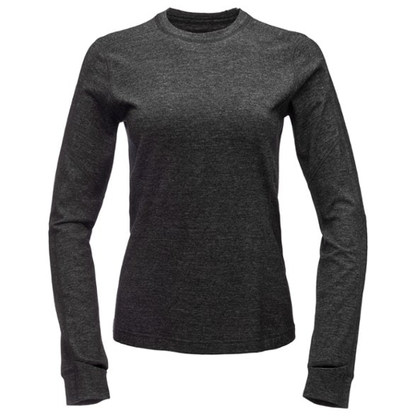 Front view of Nuyarn Women's Merino Wool Performance Top, perfect for outdoor activities.